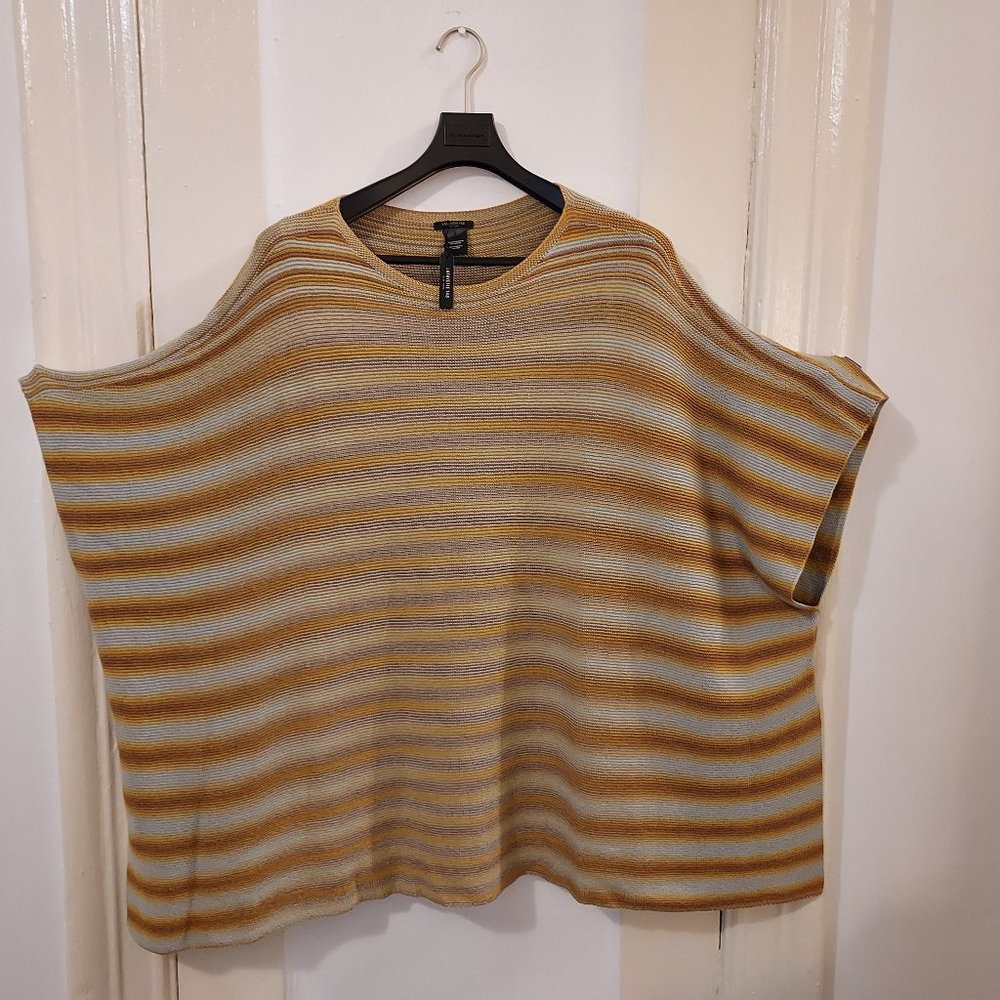 Lafayette 148 New York cotton silk poncho one size